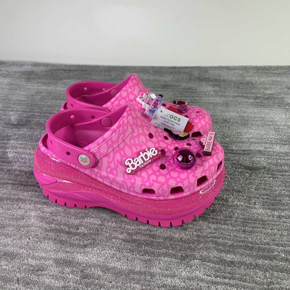Crocs Barbie The Movie Mega Crush Clog Pink Women's Size 9W